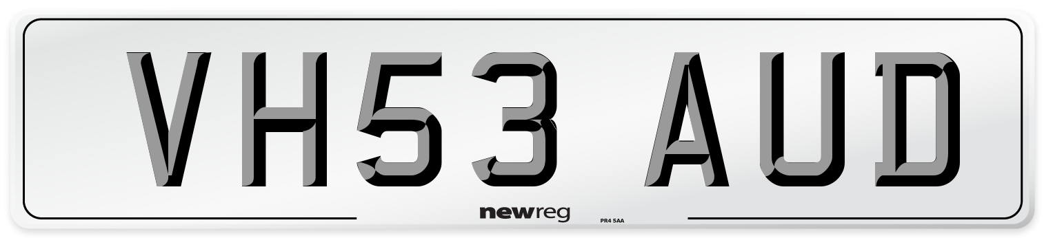 VH53 AUD Number Plate from New Reg